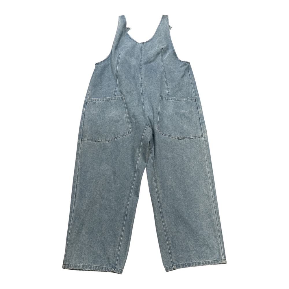 Blue Tides Women XX-Large Light Wash Denim Baggy Wide Leg Overalls Streetwer